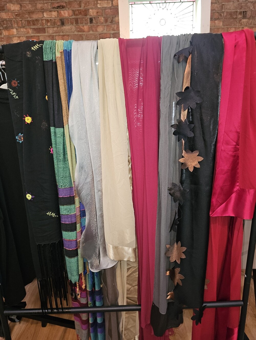 Bundle Of 8 Mixed Scarves Various Fabrics Includes Silk - Crafting, DIY